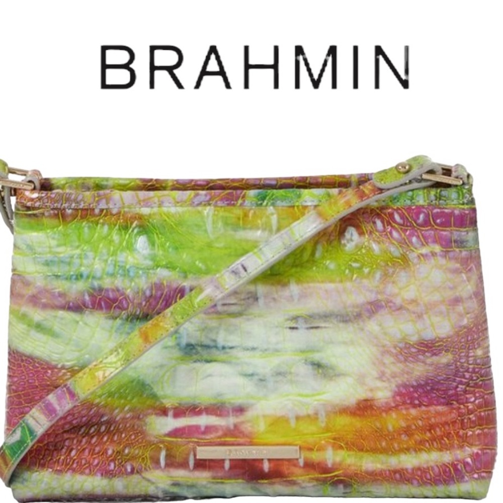 Brahmin Croc Embossed Leather Lorelei Delight Shoulder Bag NWT